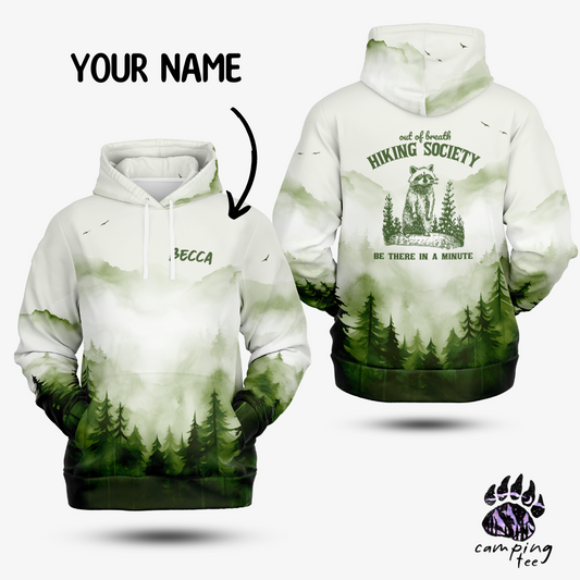 "Out of Breath Hiking Society" 3D unisex Hoodie