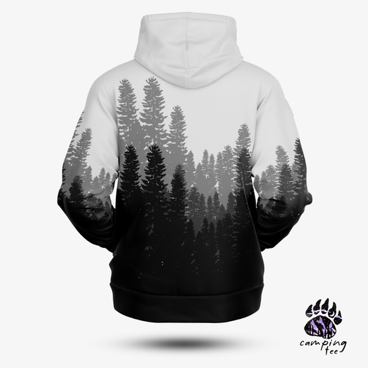 Unisex 3D Forest Silhouette Hoodie for campers