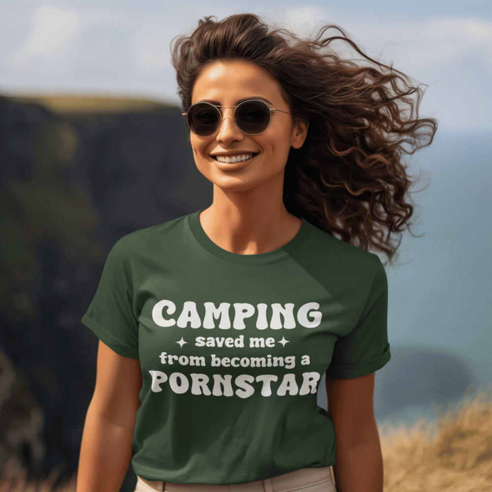 Adult funny camping tee shirt