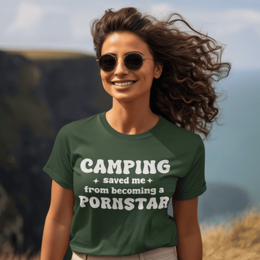"Camping Saved Me from Porn" Unisex Tee – Campfire Comedy