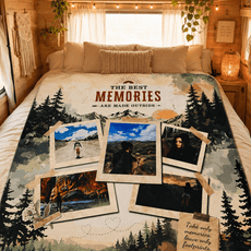 Memory Collage Sherpa Blanket — "The Best Memories" Personalized Cozy Throw