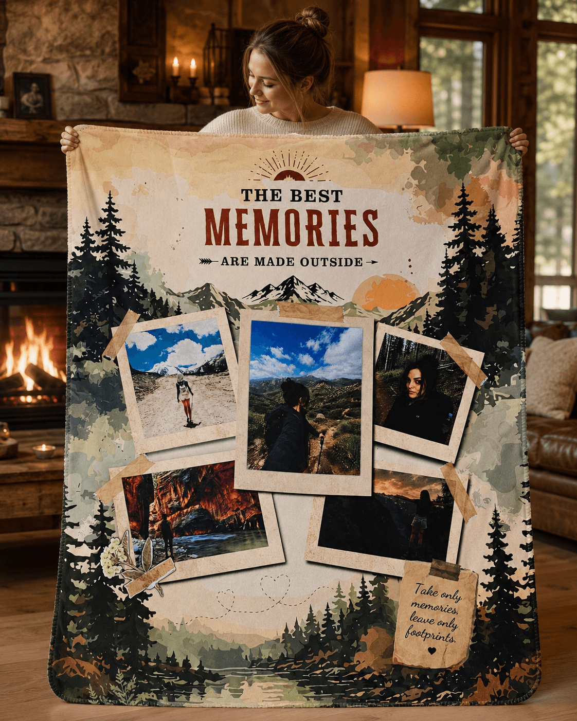 Memory Collage Sherpa Blanket — "The Best Memories" Personalized Cozy Throw