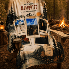 Memory Collage Sherpa Blanket — "The Best Memories" Personalized Cozy Throw