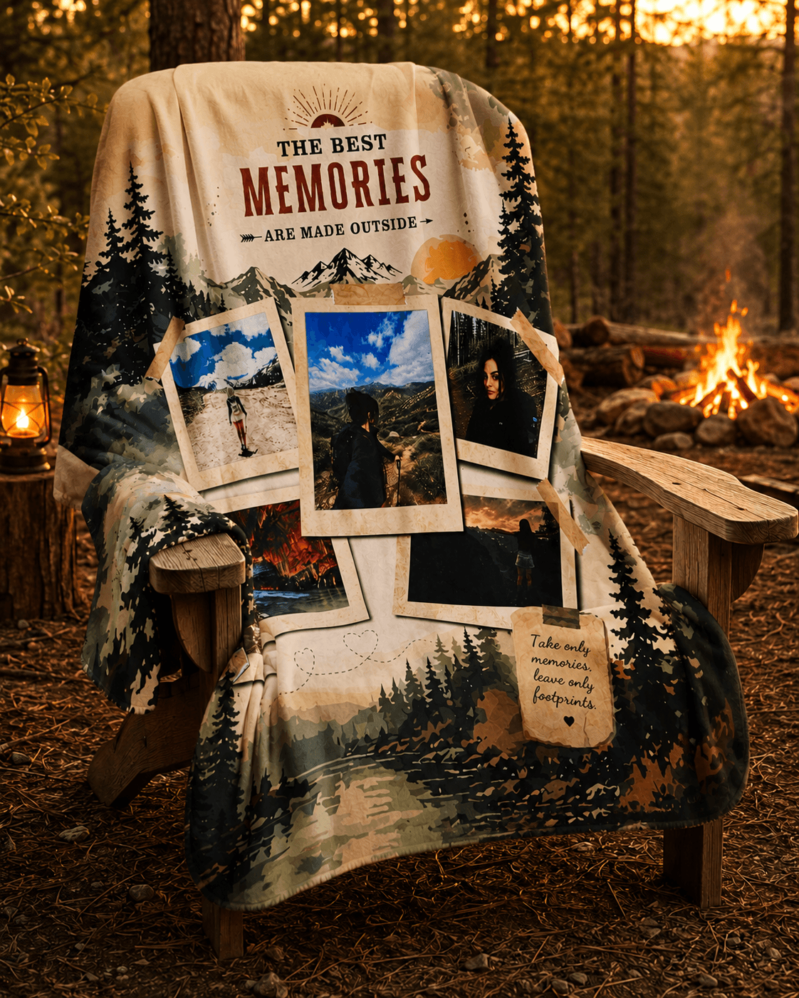 Memory Collage Sherpa Blanket — "The Best Memories" Personalized Cozy Throw