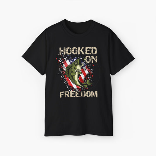 "Hooked on Freedom" Unisex Tee – Bass Fishing Pride