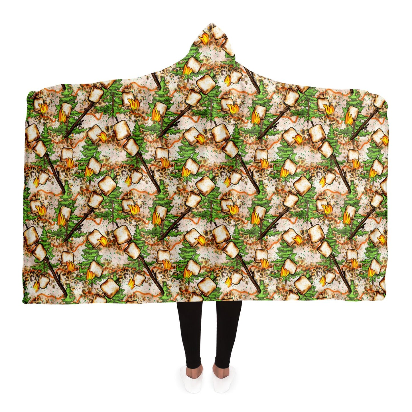 Marshmallows Camping Hooded Blanket