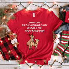 Unisex Two F*cking Deer Christmas T-Shirt