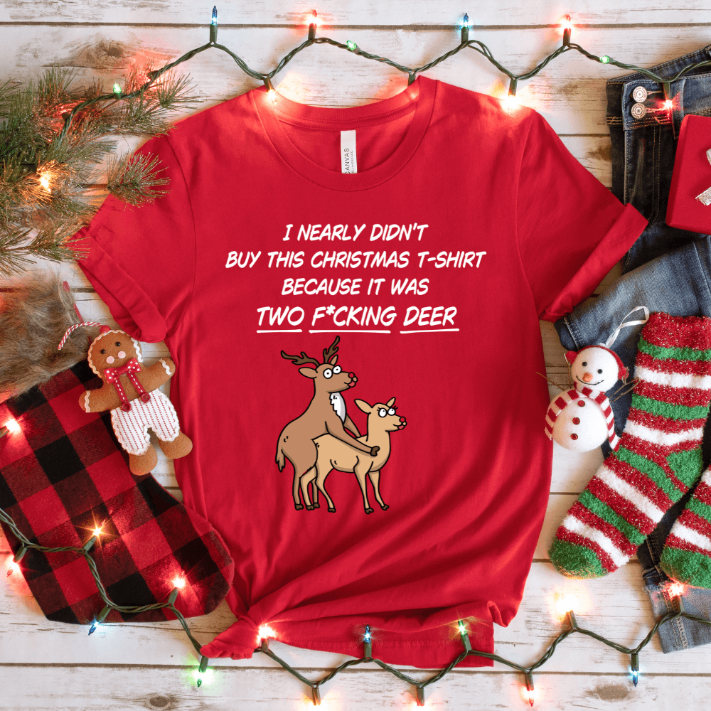 Unisex Two F*cking Deer Christmas T-Shirt