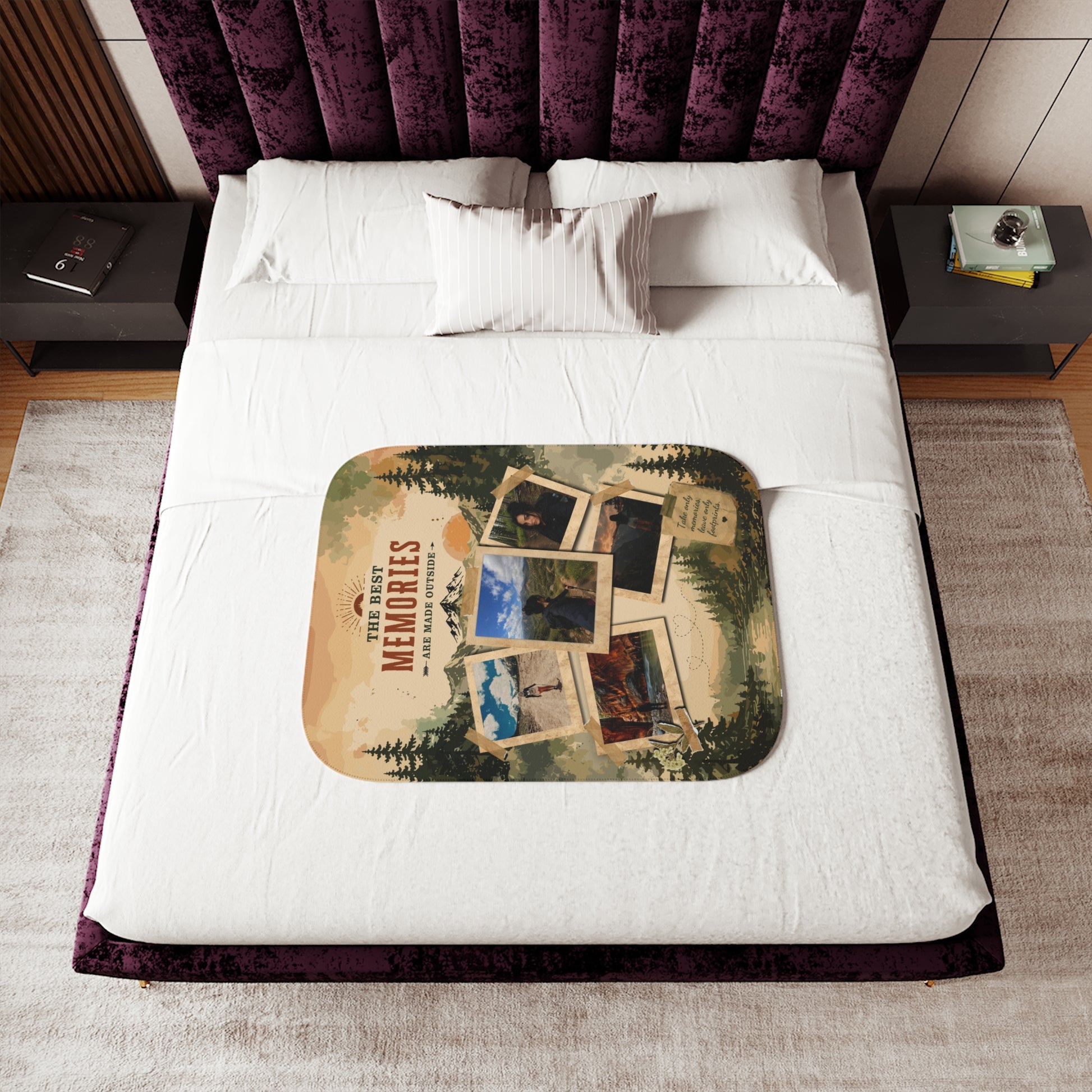 Memory Collage Sherpa Blanket — "The Best Memories" Personalized Cozy Throw