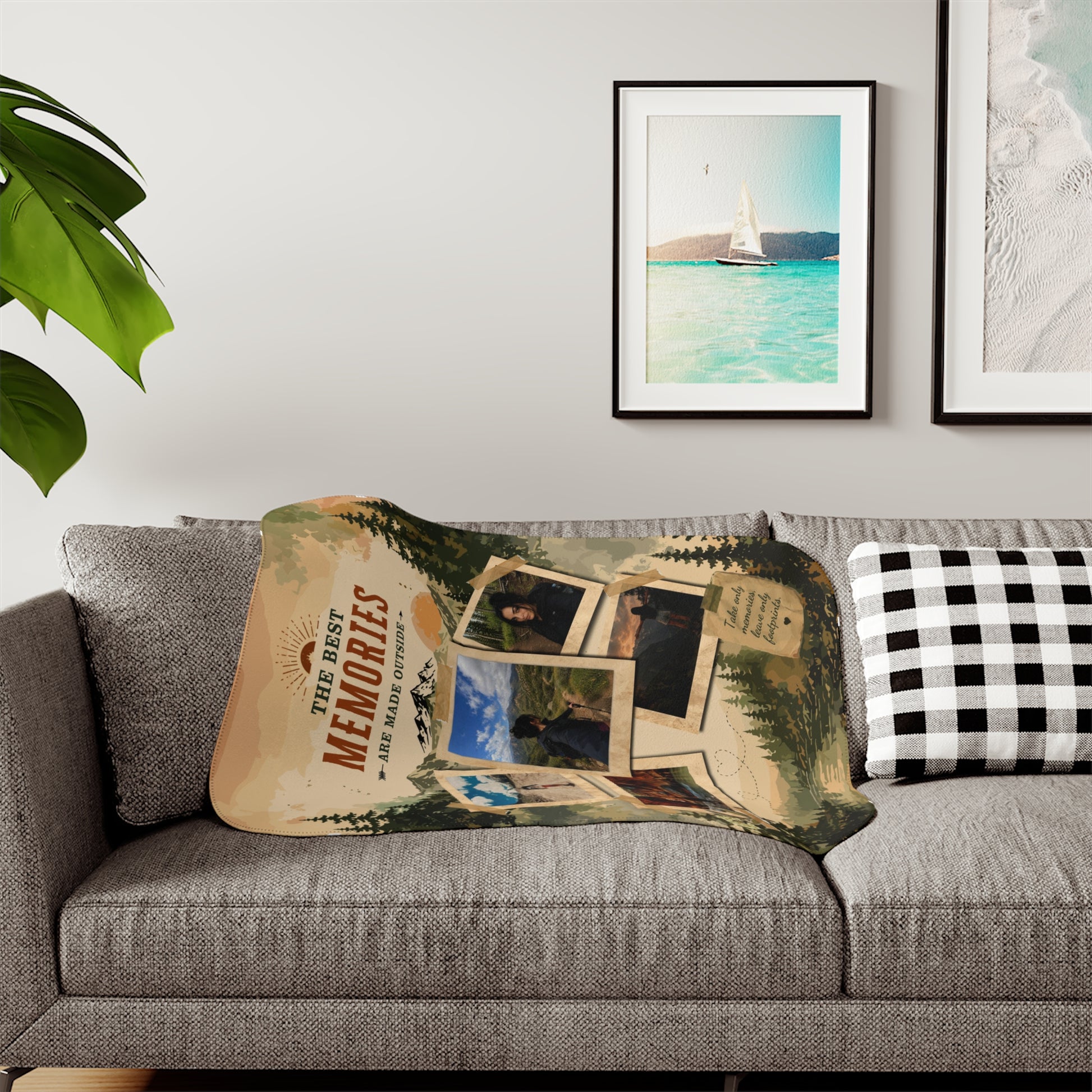 Memory Collage Sherpa Blanket — "The Best Memories" Personalized Cozy Throw