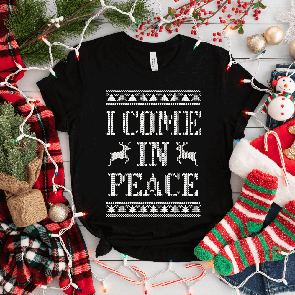I Come in Peace / Peace Christmas Tees
