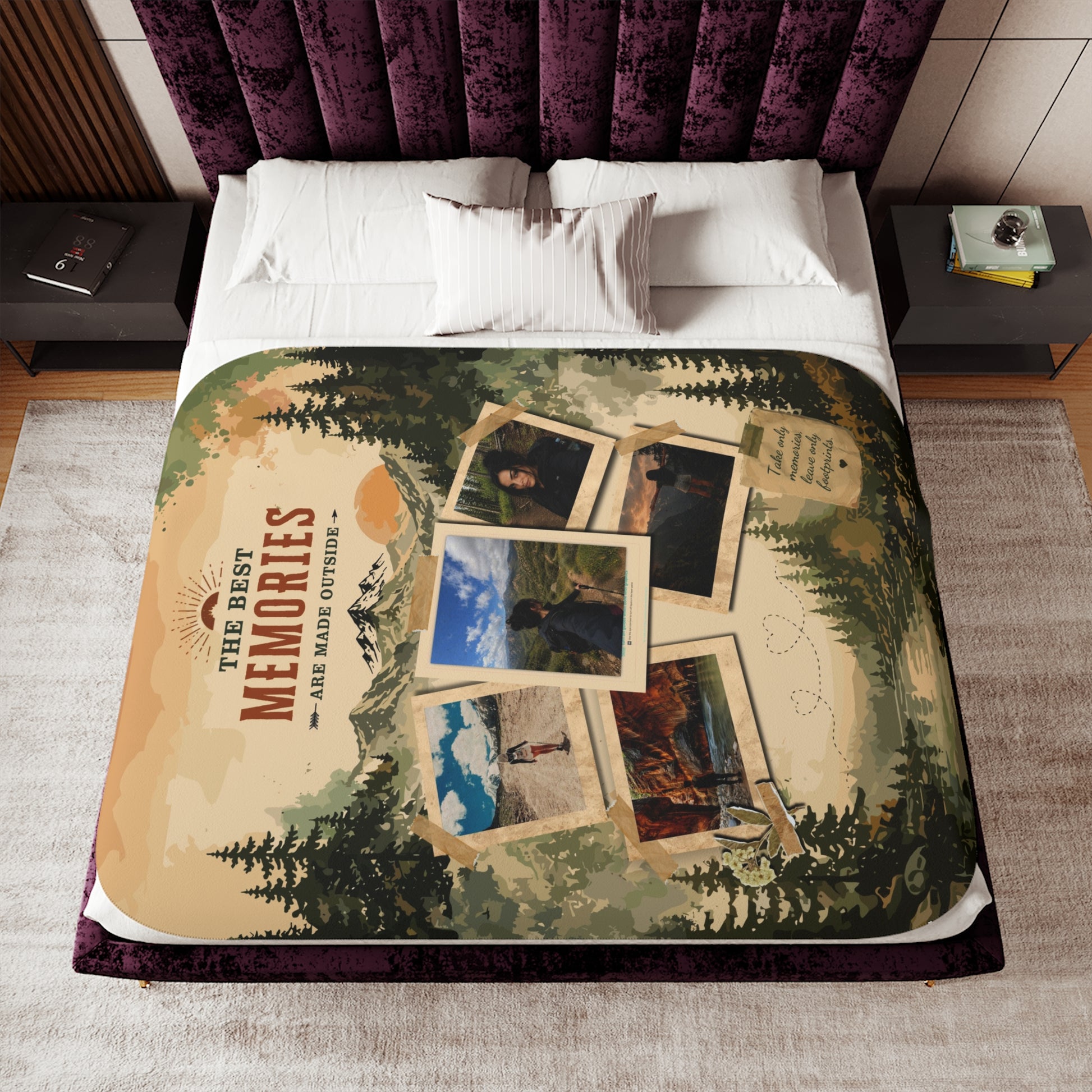 Memory Collage Sherpa Blanket — "The Best Memories" Personalized Cozy Throw