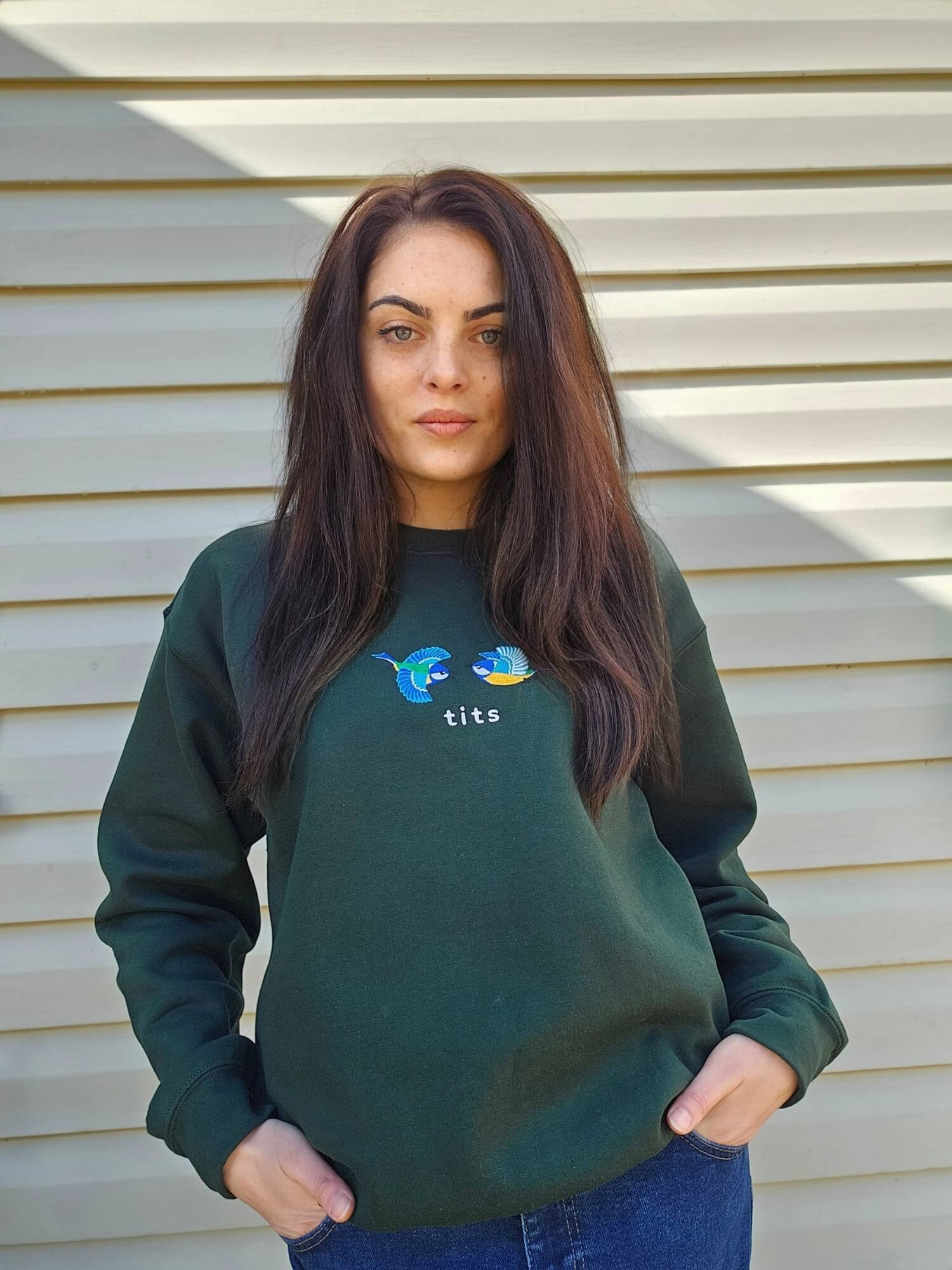 Embroidered Blue Tits Unisex Sweatshirt