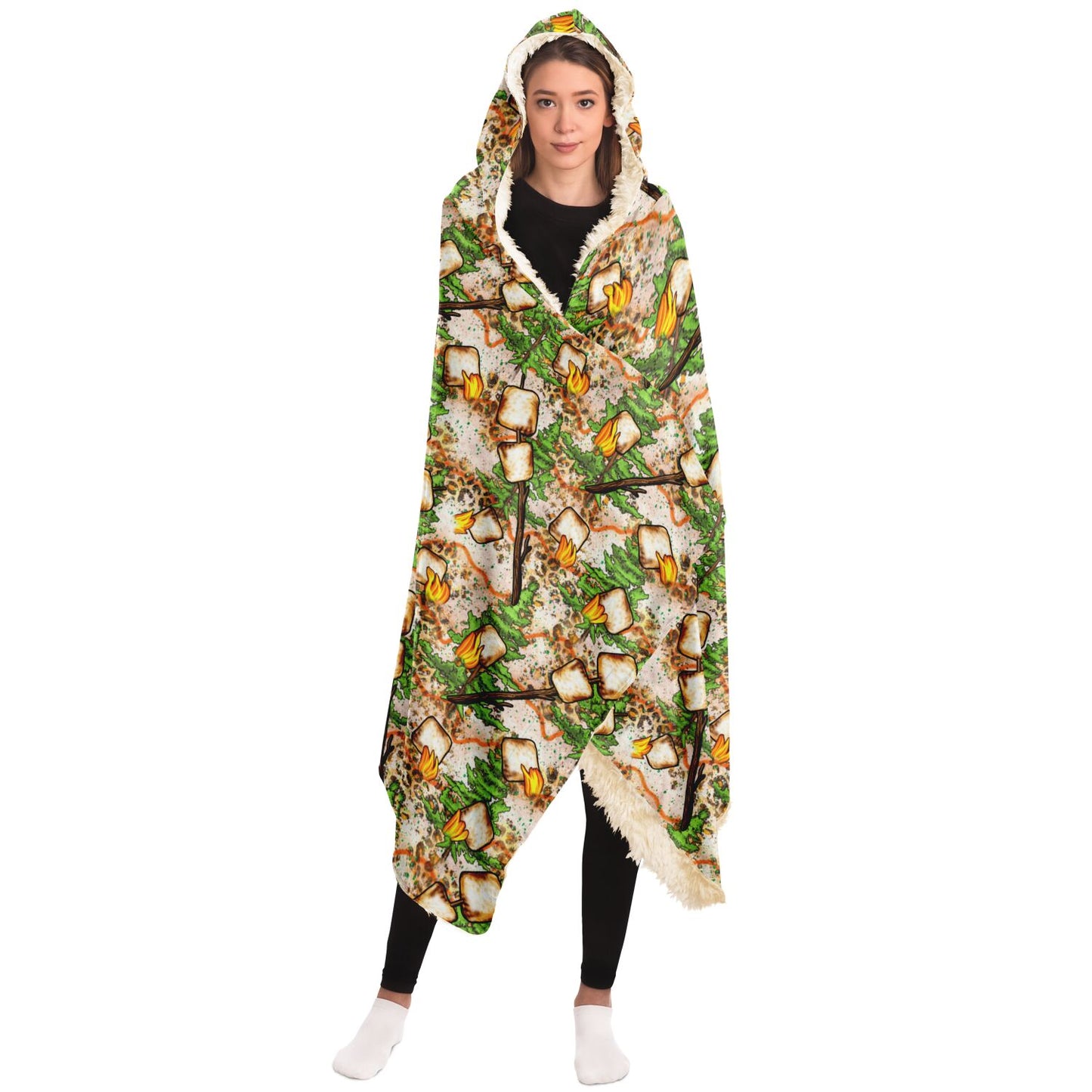 Marshmallows Camping Hooded Blanket