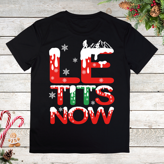 Bigfoot funny let it snow t-shirt