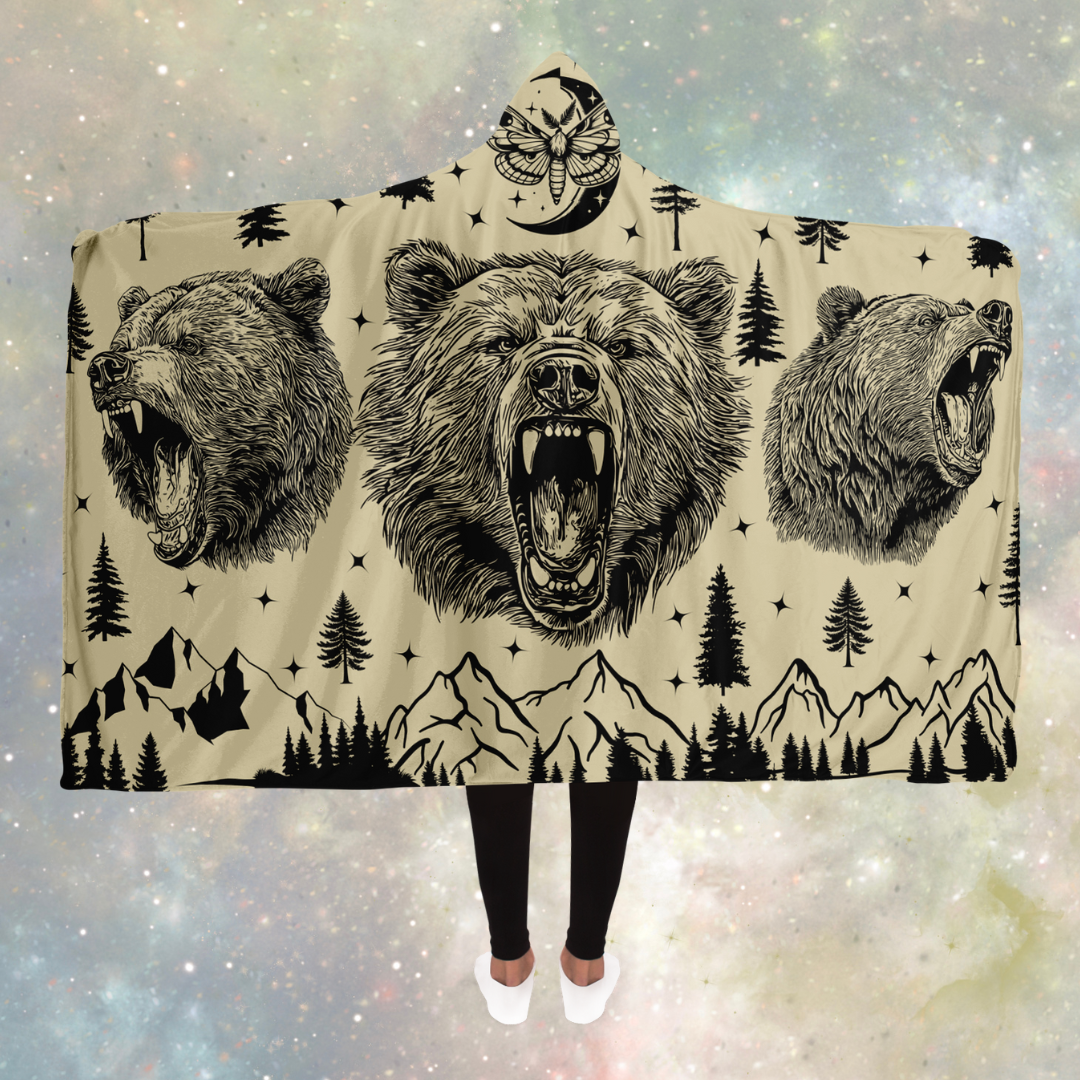 Bear Wilderness Hooded Blanket