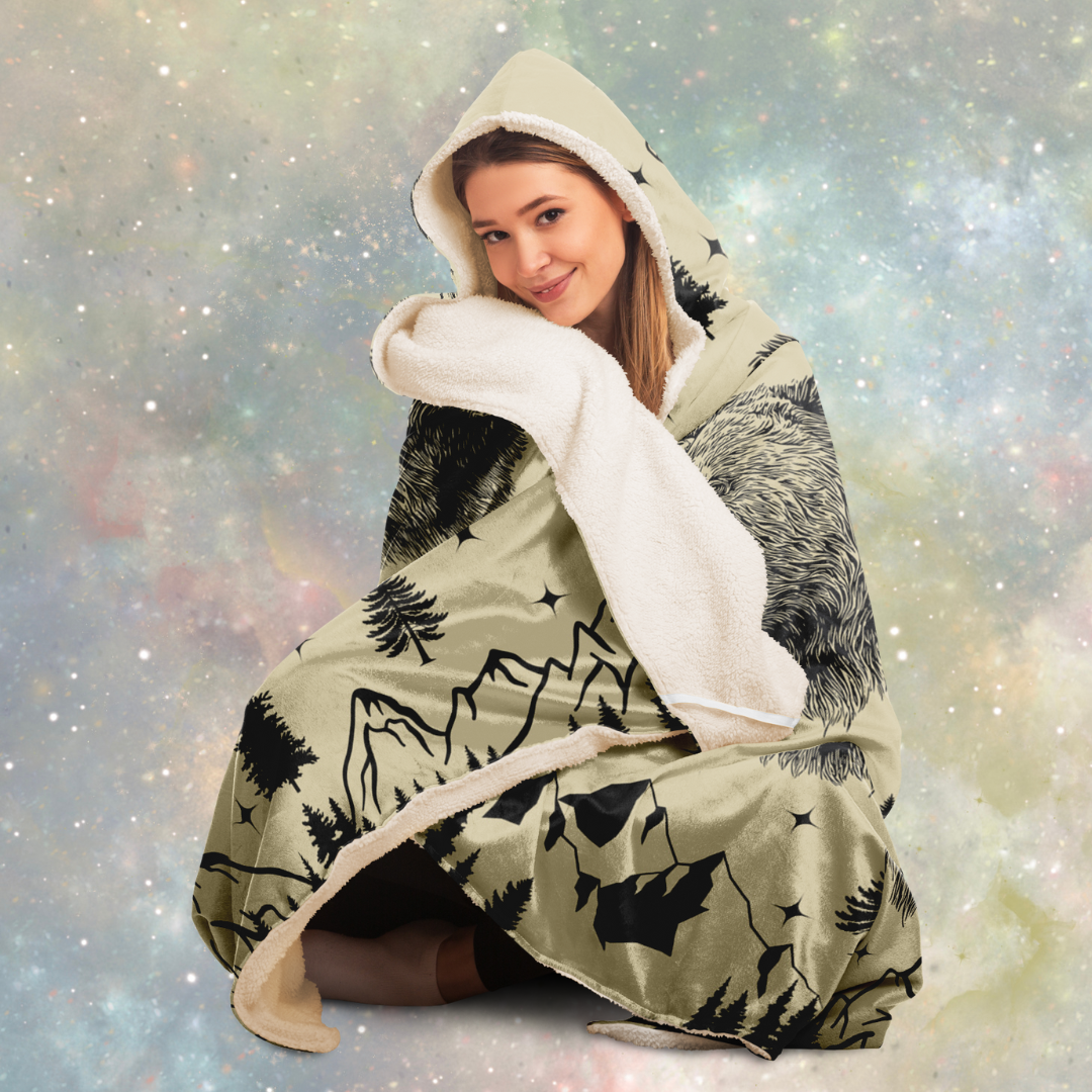 Bear Wilderness Hooded Blanket