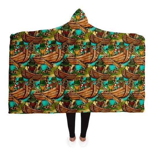 Gnomes in Boat Hooded Blanket