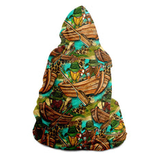 Gnomes in Boat Hooded Blanket