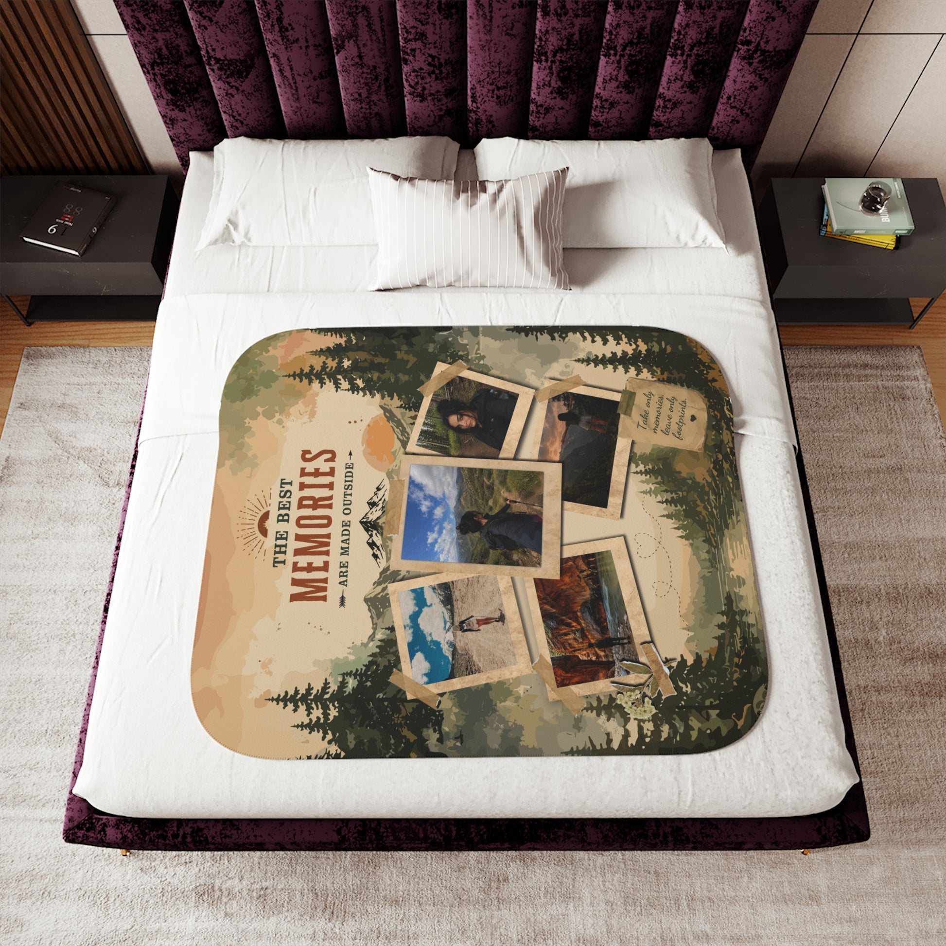 Memory Collage Sherpa Blanket — "The Best Memories" Personalized Cozy Throw