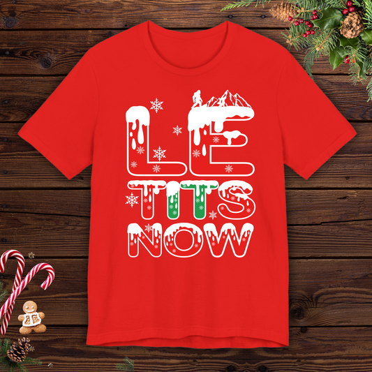 Bigfoot funny let it snow t-shirt