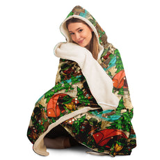 Gnomes and Tents Hooded Blanket