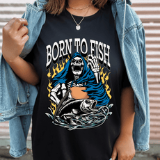 Born to Fish Grim Reaper Unisex Tee