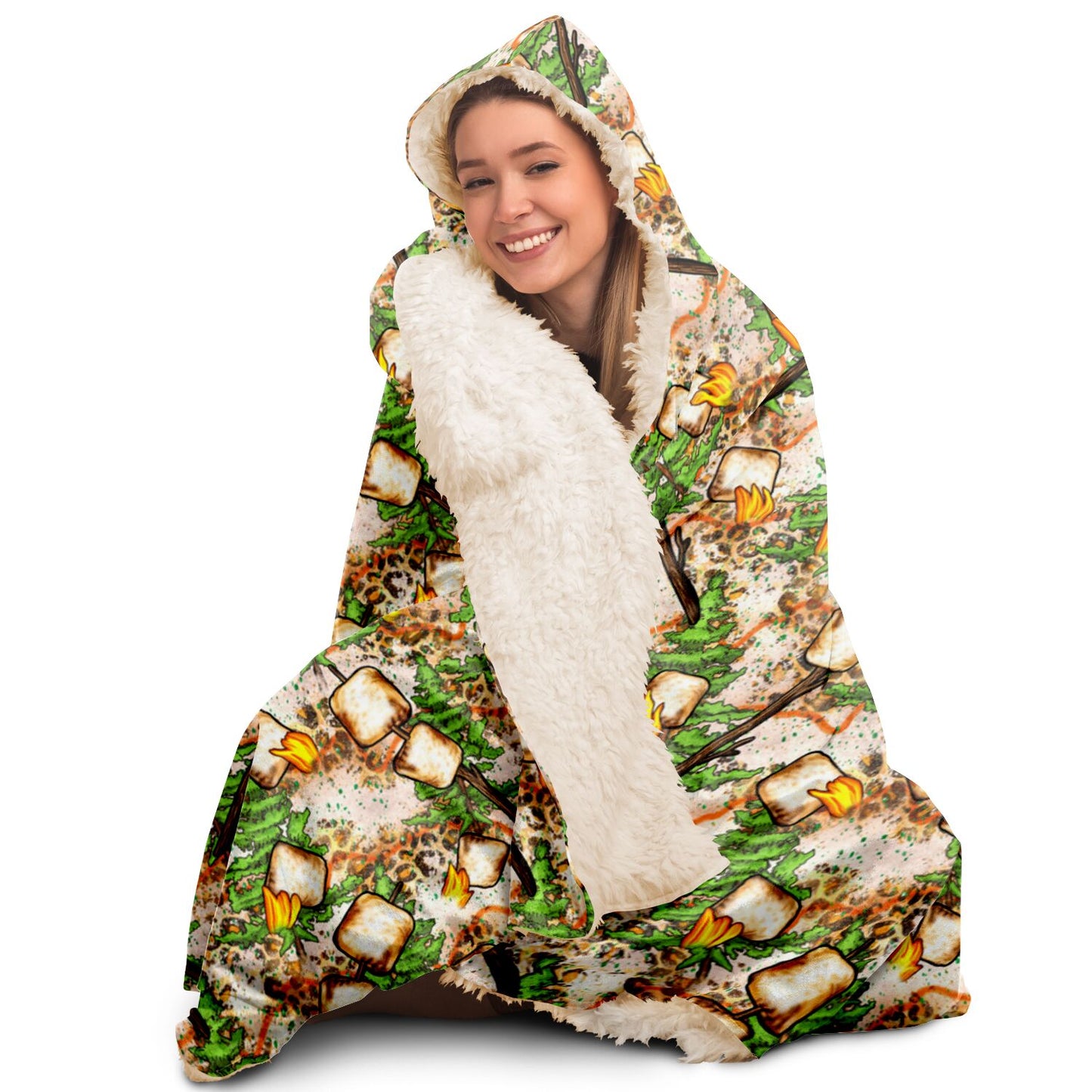 Marshmallows Camping Hooded Blanket