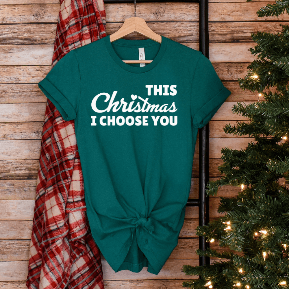 Funny Christmas Couple T-Shirts – I Choose You, Even as a Worm