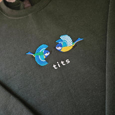Embroidered Blue Tits Unisex Sweatshirt