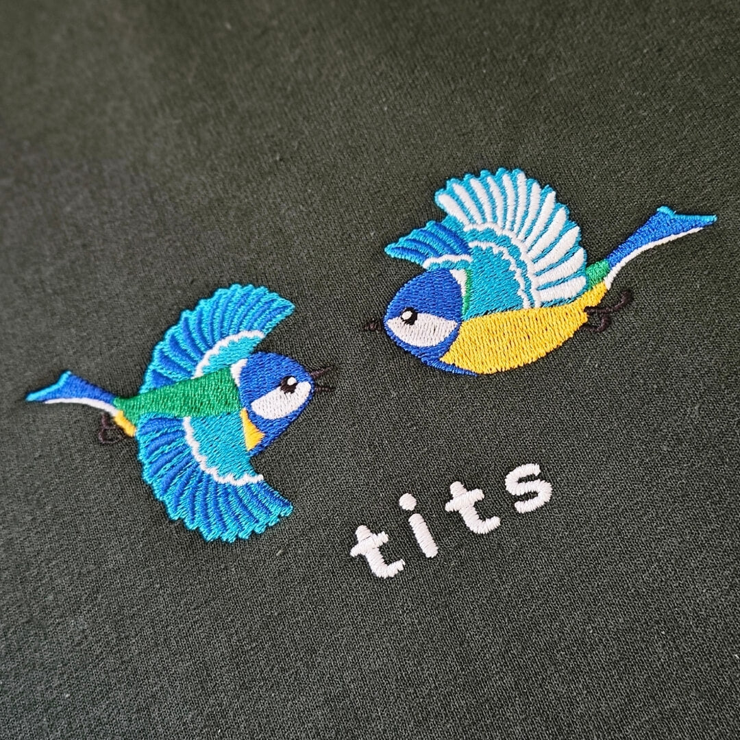 Embroidered Blue Tits Unisex Sweatshirt