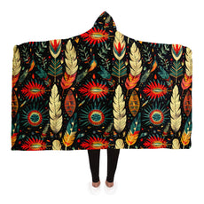 Tribal Pattern Camping Hooded Blanket