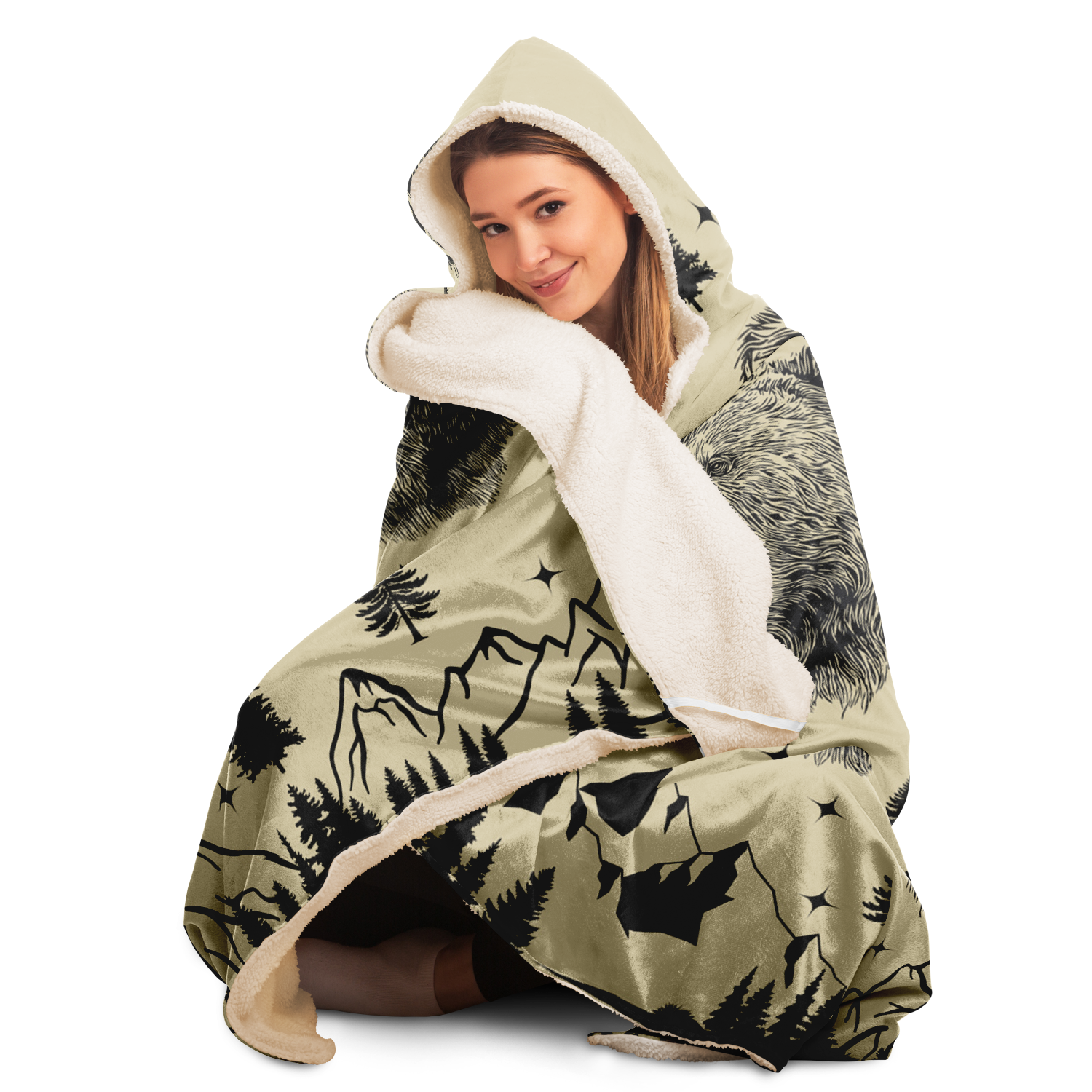 Bear Wilderness Hooded Blanket