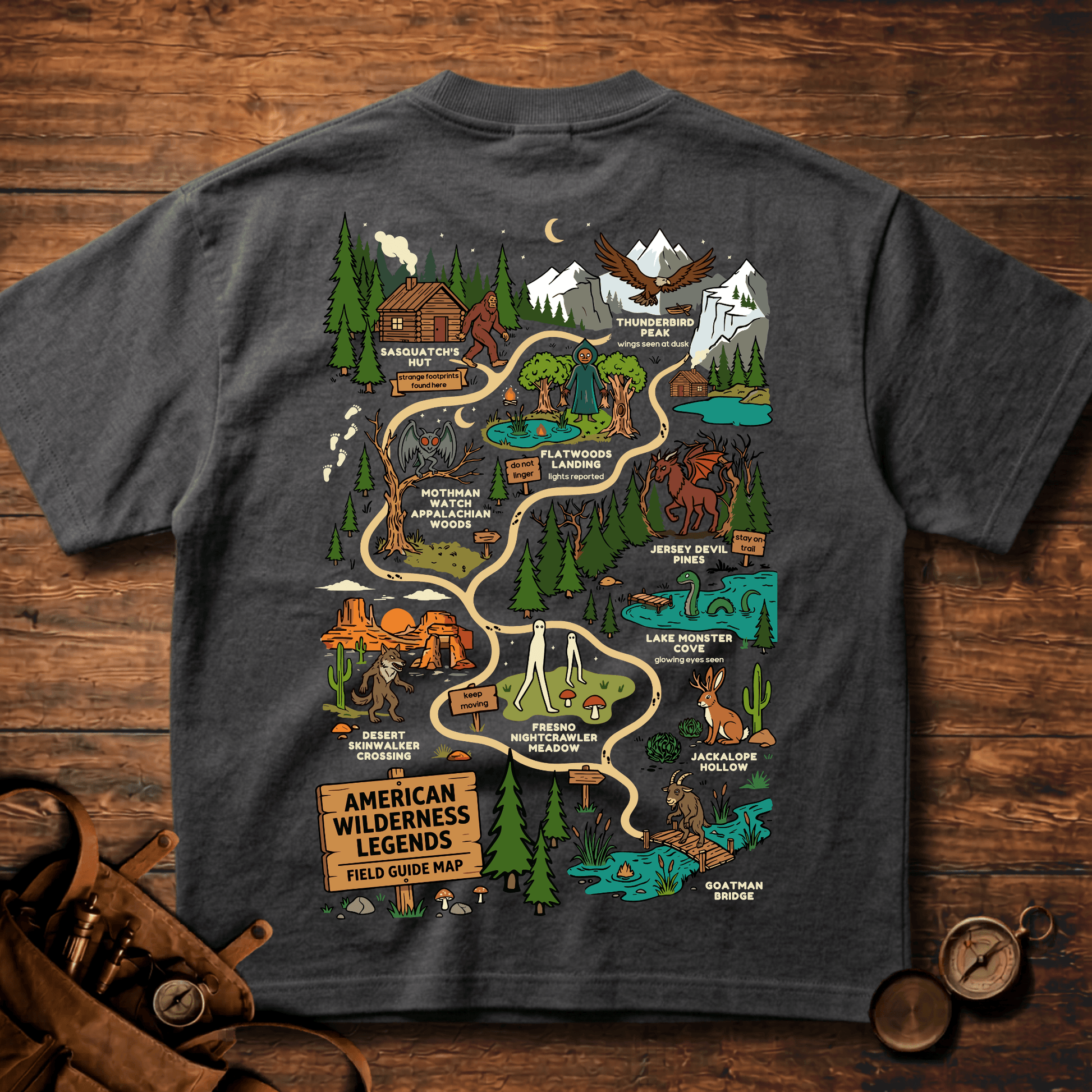 Premium Heavyweight Field Guide Tee - American Wilderness Legends