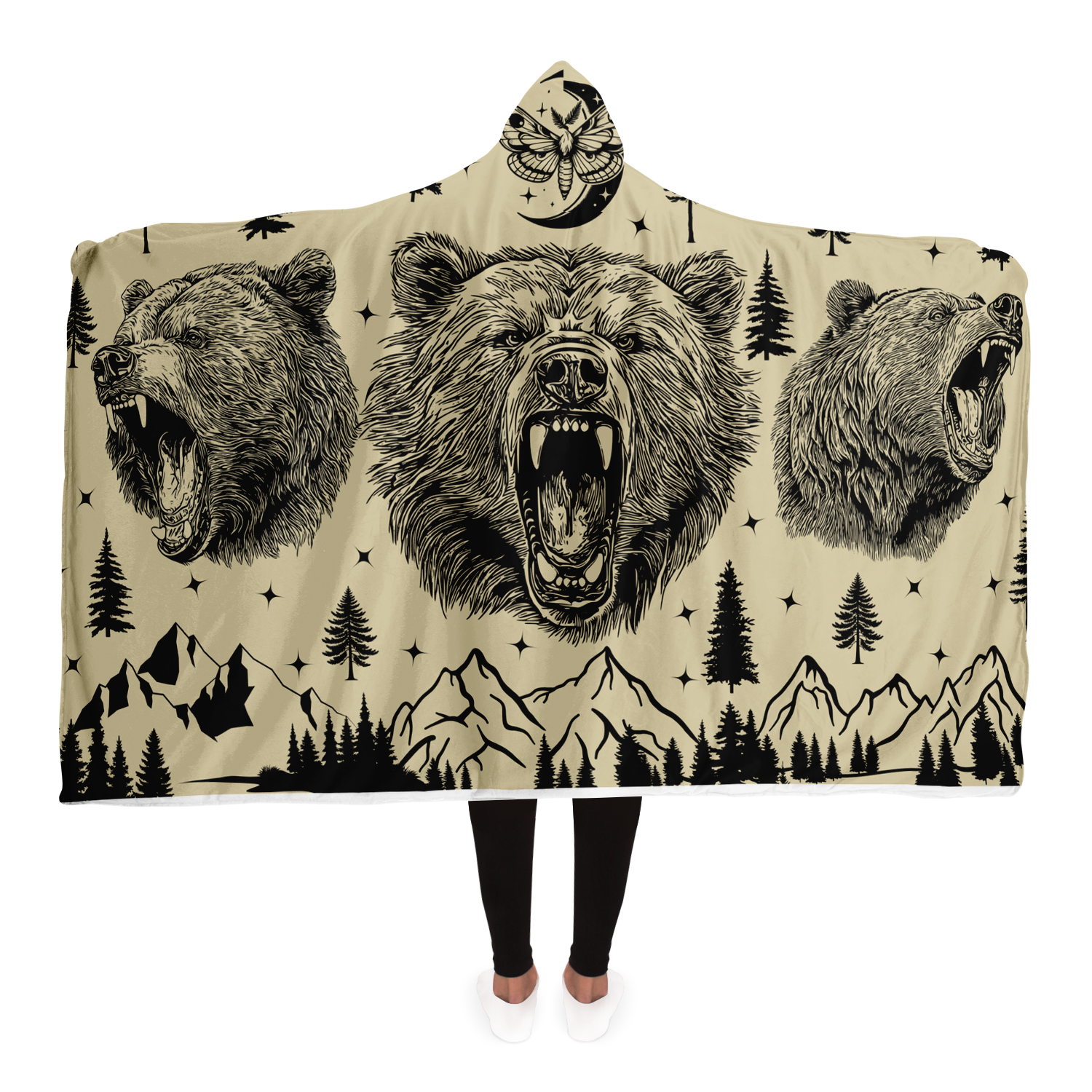 Bear Wilderness Hooded Blanket