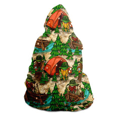 Gnomes and Tents Hooded Blanket