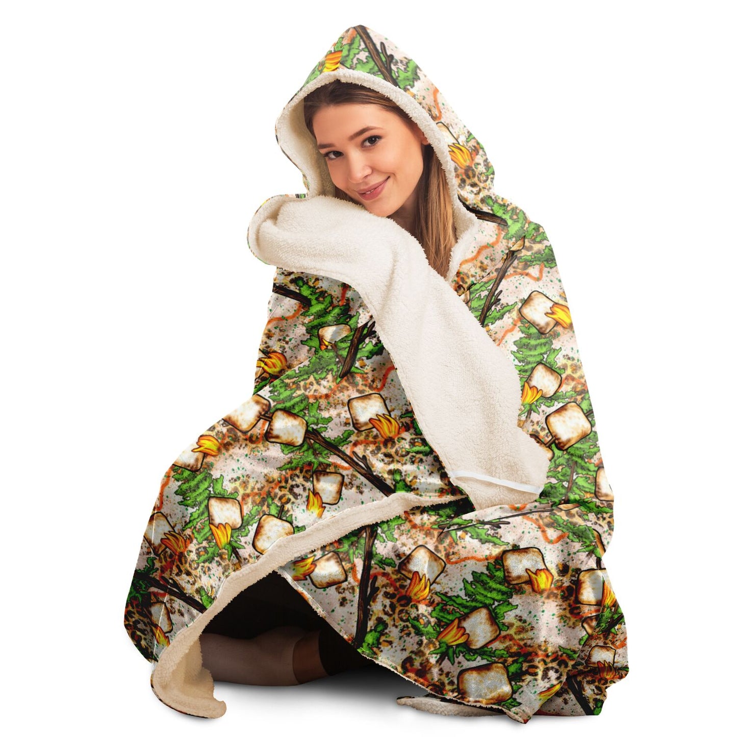 Marshmallows Camping Hooded Blanket