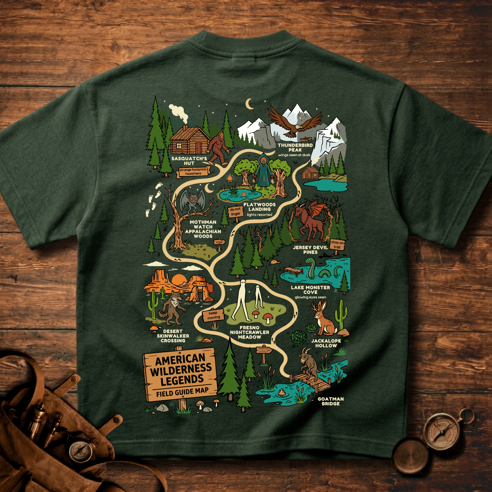 Premium Heavyweight Field Guide Tee - American Wilderness Legends
