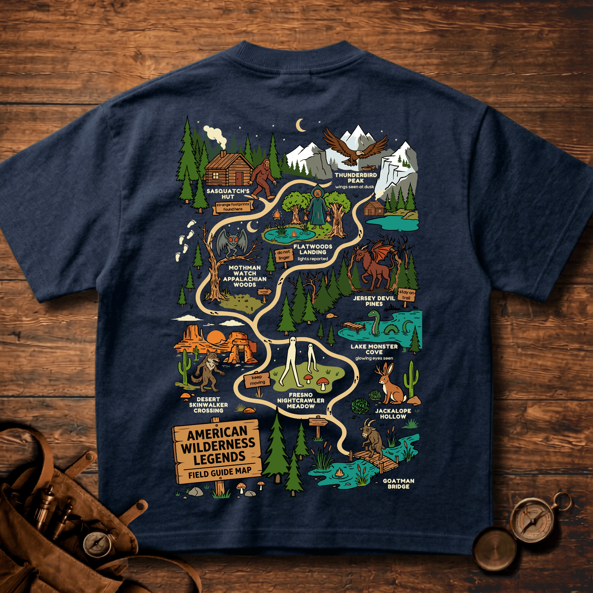 Premium Heavyweight Field Guide Tee - American Wilderness Legends