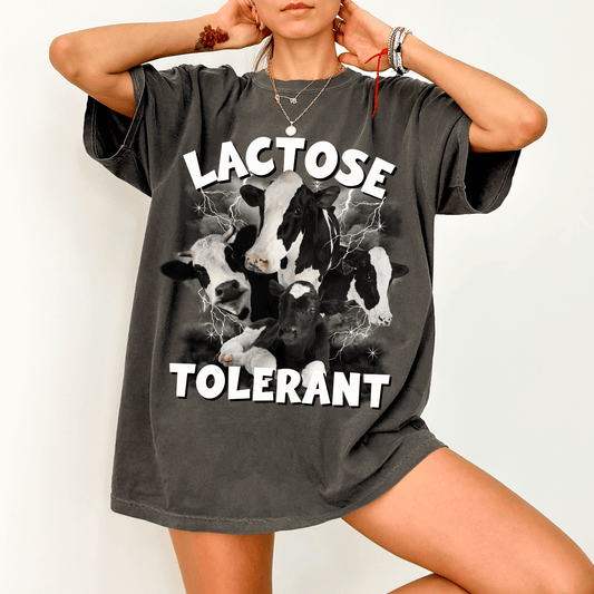 Hip Hop Style Lactose Tolerant Cow T-Shirt